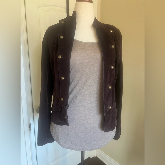 Military Inspired Hip Length Corduroy Jacket Size 8 or Medium Zena Jeans Brand - Picture 2 of 6